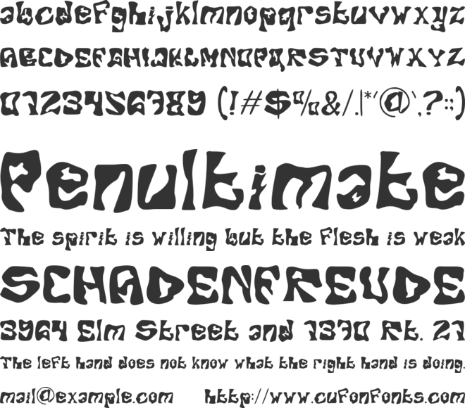 Water Stain font preview