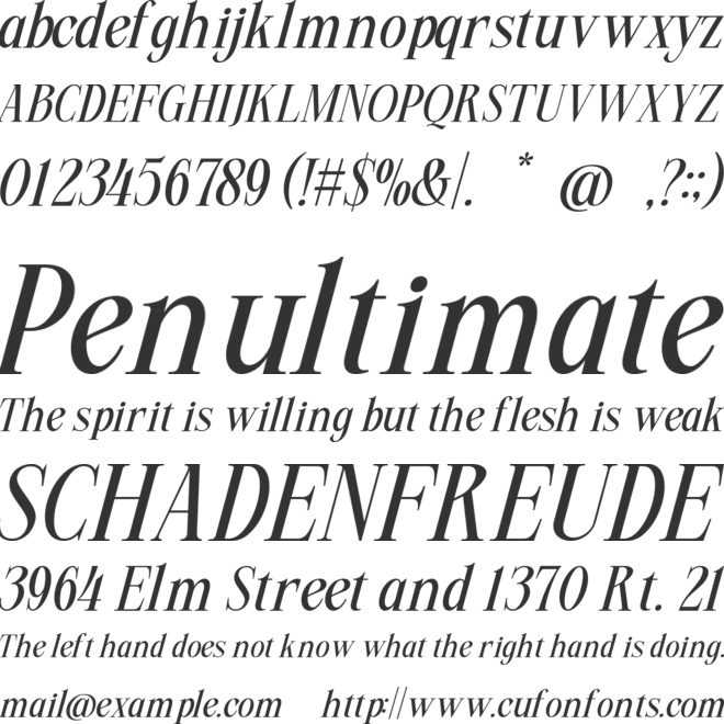 Miogina font preview