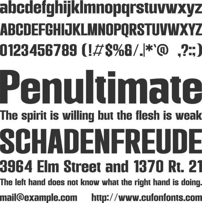 Slinder font preview