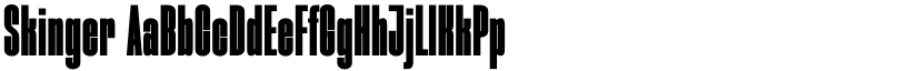 Skinger font
