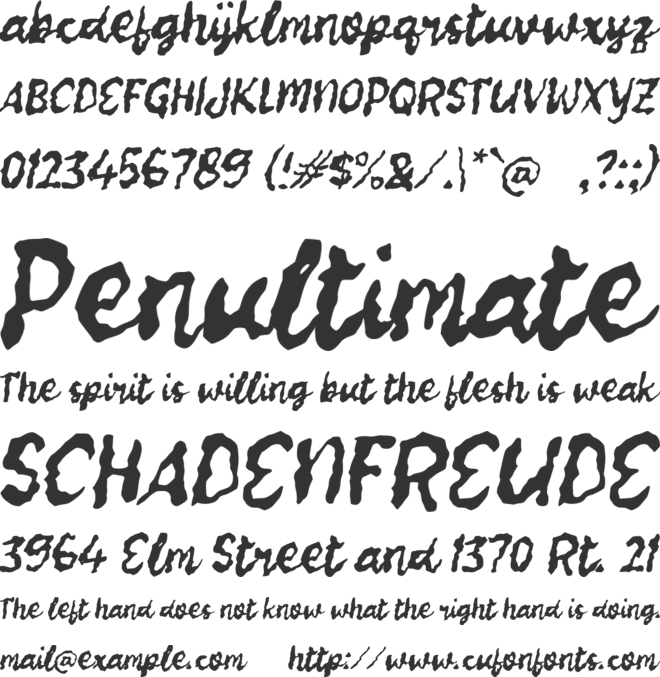 Vademy Forest font preview