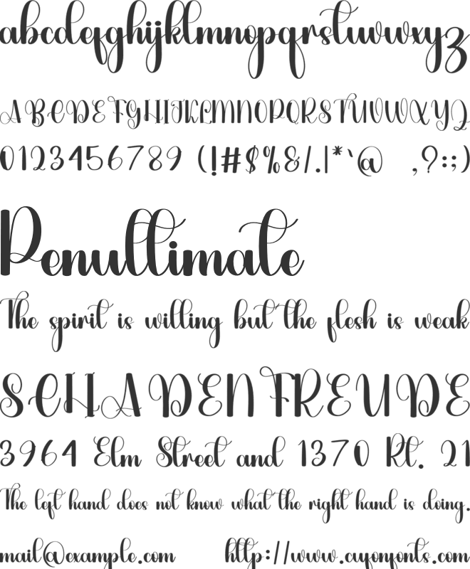 Senja font preview