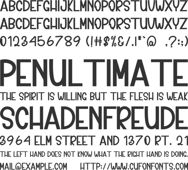 The Humble font preview