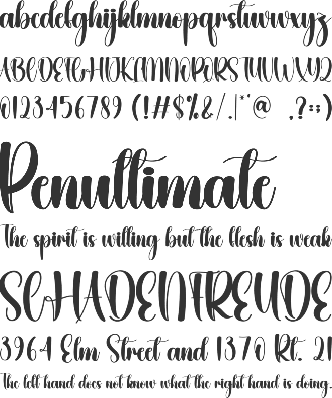 Parenting font preview