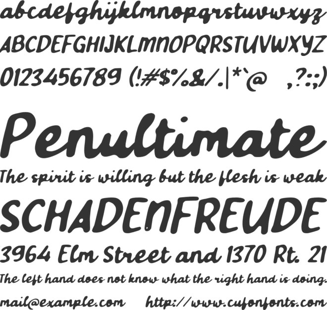 Vabbony font preview