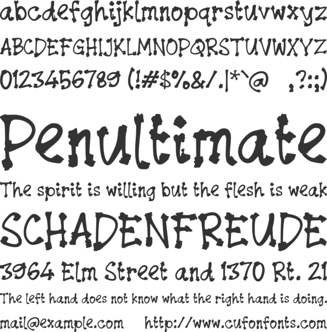 Vantony font preview