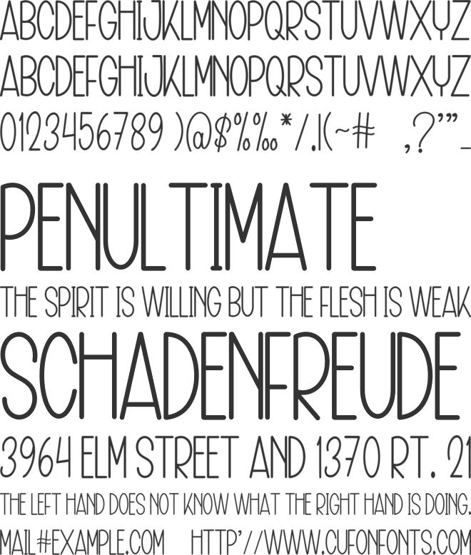 Animal Planner font preview