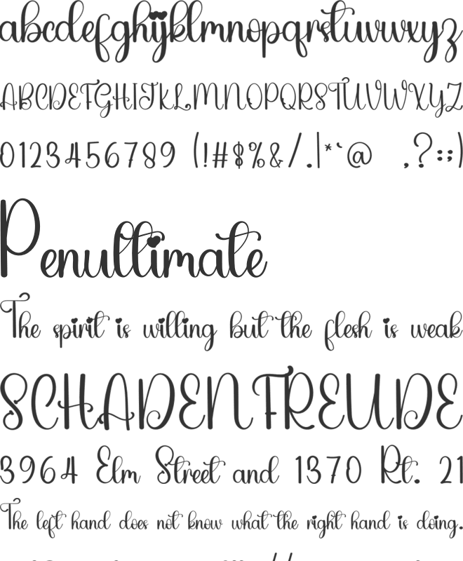 Beautiful Sunset font preview