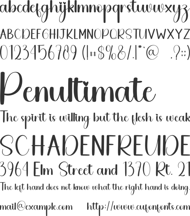 Handmade Cooking font preview