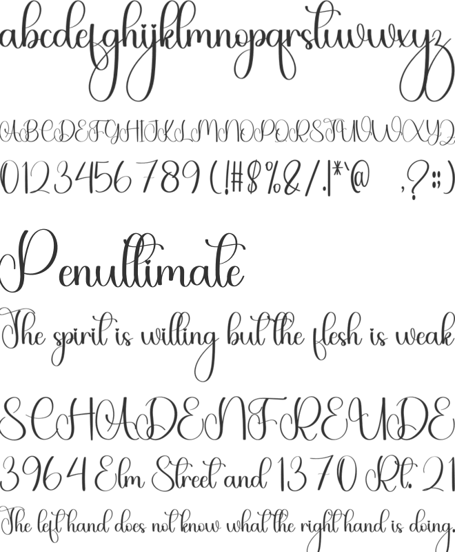 Glowing Skin font preview