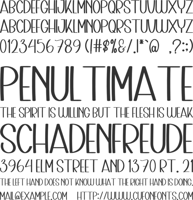 Snow People font preview