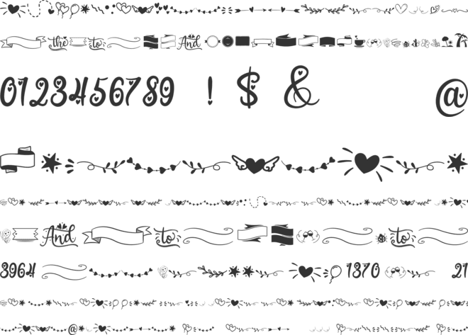 Sweetie Almeera Extras font preview