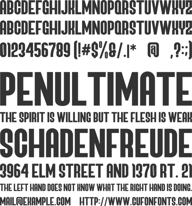 Theronked font preview