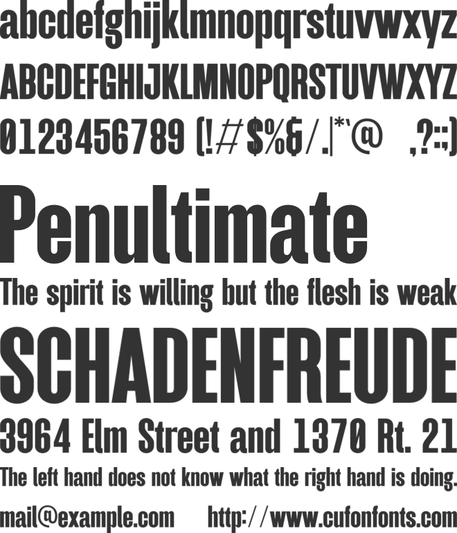 VANDRIA font preview