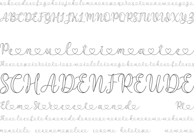 Monolove connect love font preview