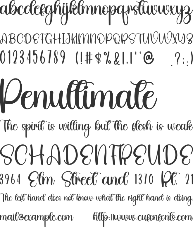 Vanilla Moment font preview