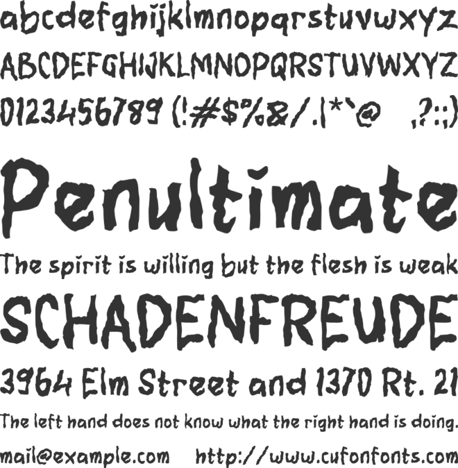 Vacakeno font preview