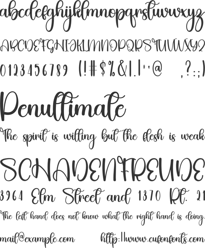 Midnight Saturday font preview