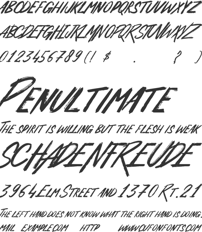 Vegabond font preview