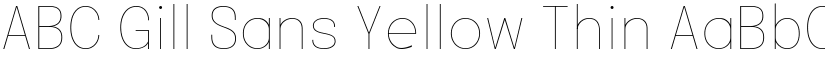 ABC Gill Sans Yellow Thin font