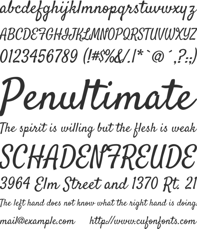 Satisfy font preview