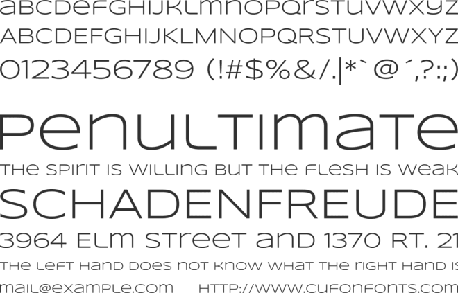Syncopate font preview