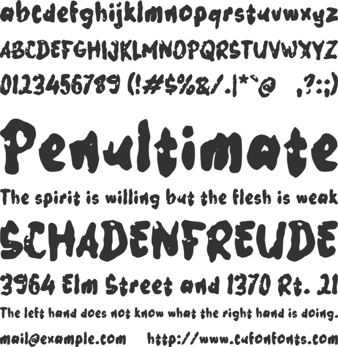 Vabenda font preview