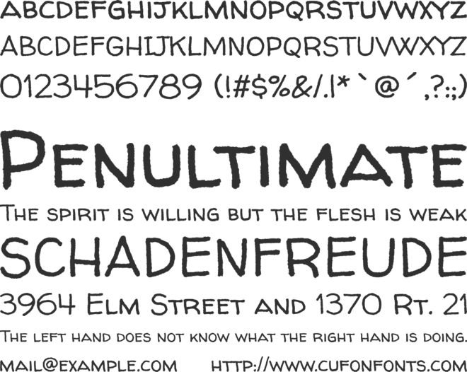 Walter Turncoat font preview