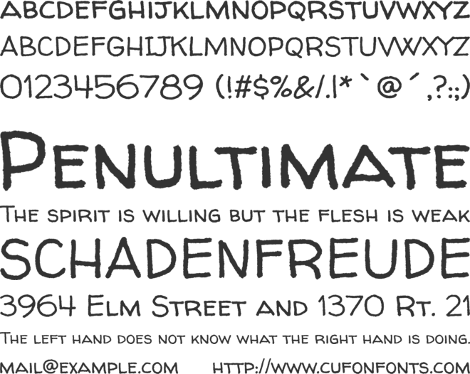 Walter Turncoat font preview