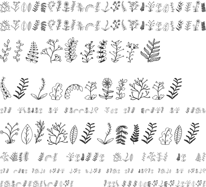 Herlora Floral Dingbat font preview