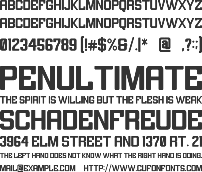 Zughenk font preview