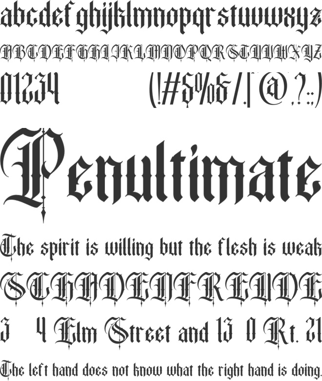 brotheric font preview