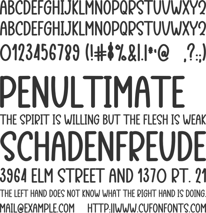 Modern School font preview