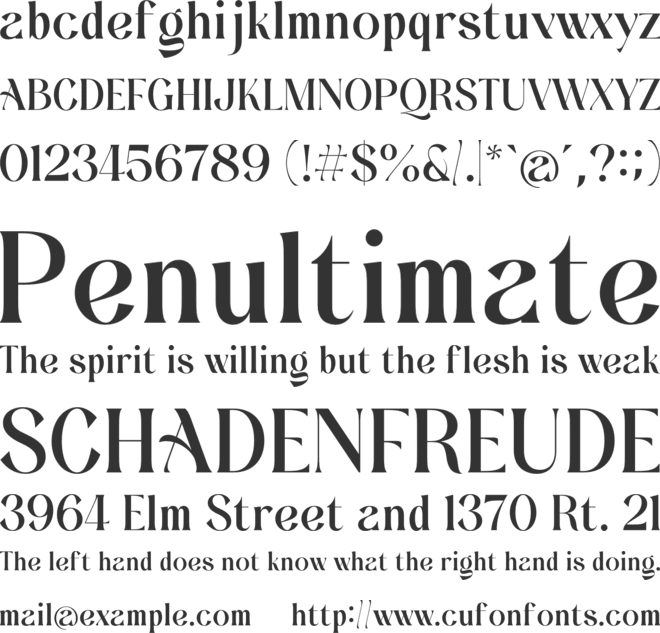 Schintila font preview