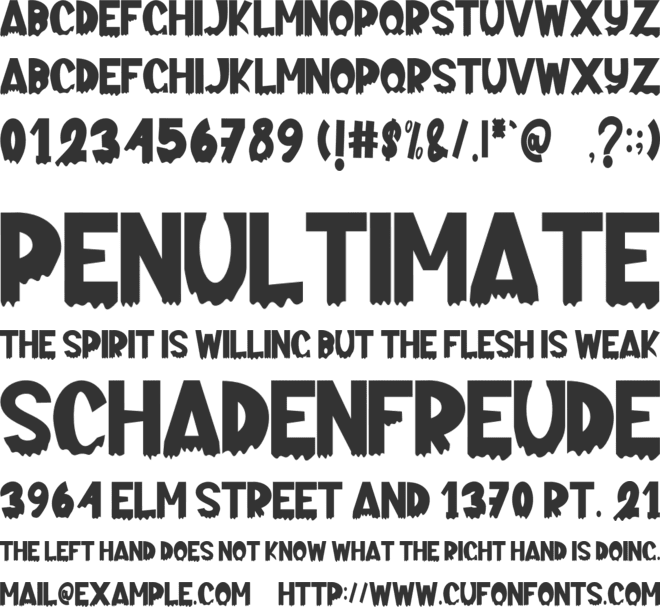 Rainy Winter font preview