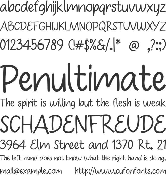 Student Wep font preview