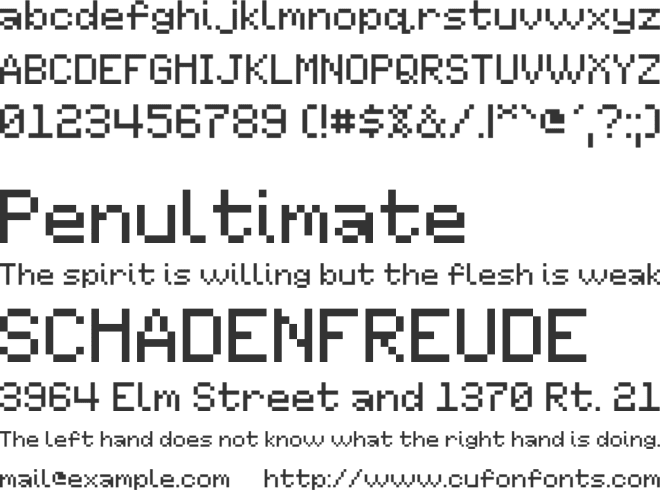 InfinPixelSansUniMax font preview
