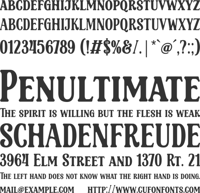 Shelten font preview