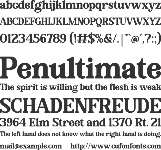 Hanela Rusty font preview