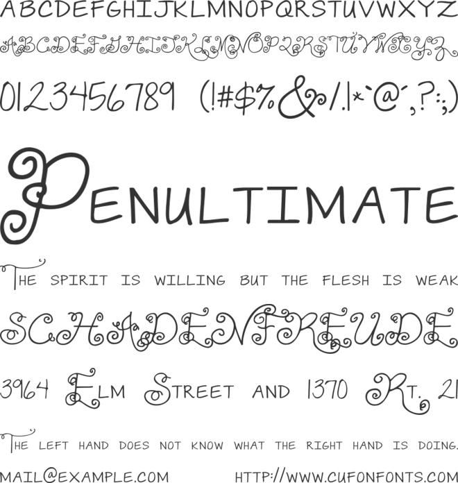 Janda Swirlygirl font preview
