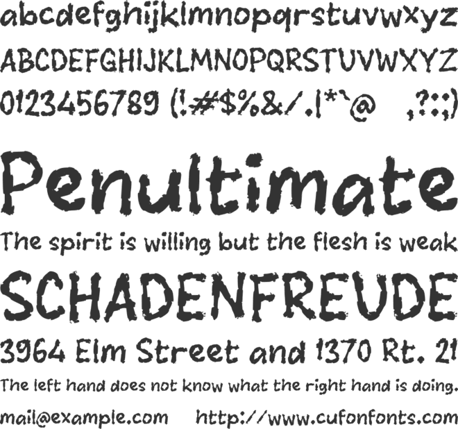 Vambali font preview