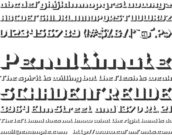 Rossmala Extrude font preview