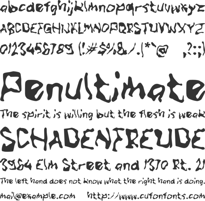 Vamande font preview