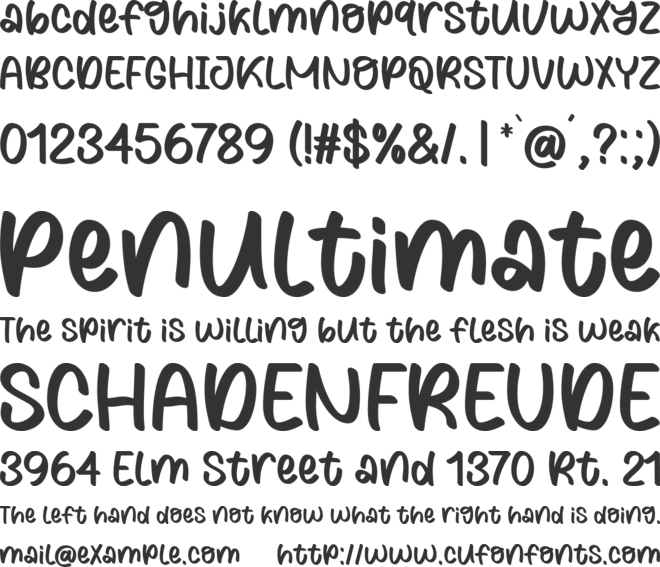 Calm Baby font preview