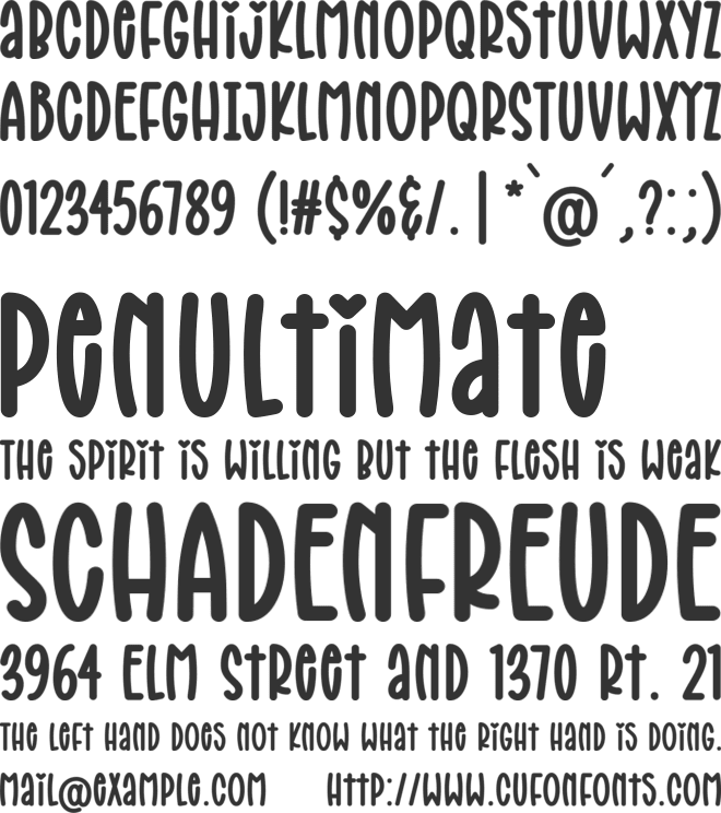 Hugs My Angel font preview