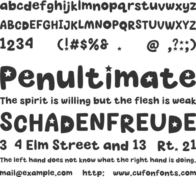 MGF Popstar Personal Use font preview