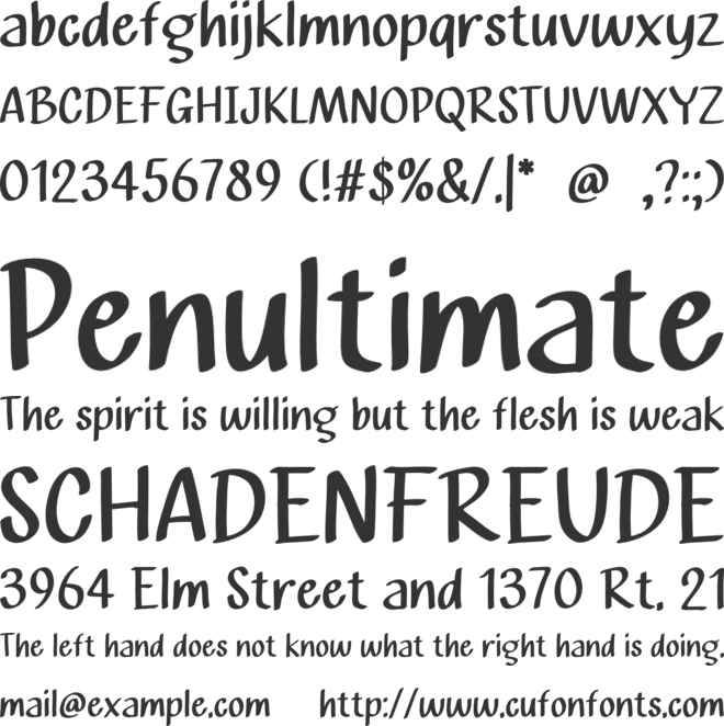 Mobil Cartoon font preview