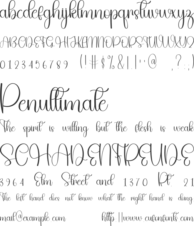 Friendstar font preview