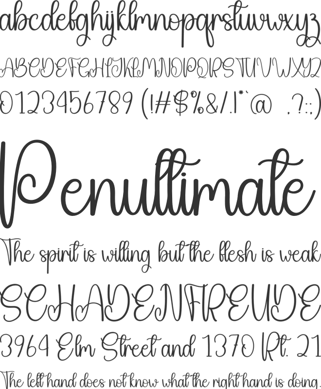 Natural font preview