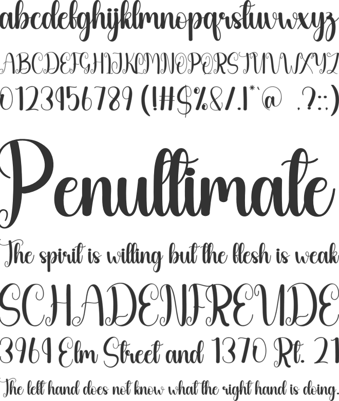 Santa Notebook font preview